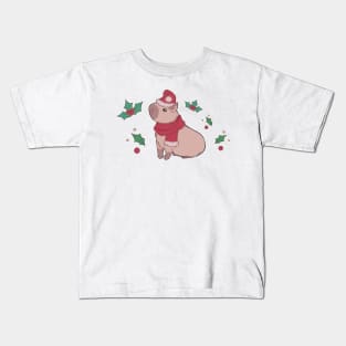 Christmas Capybara [Colour] Kids T-Shirt